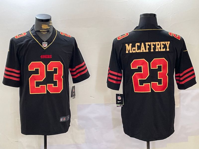 Men San Francisco 49ers #23 Mccaffrey Black Gold 2024 Nike Vapor Limited NFL Jersey style 10274